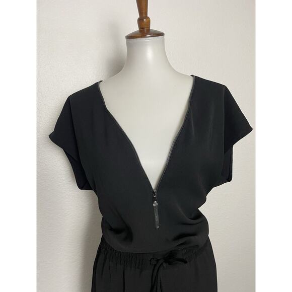 Vince Dress Hi Low Mini Colorblock Zip Front Drawstring - Picture 2 of 10